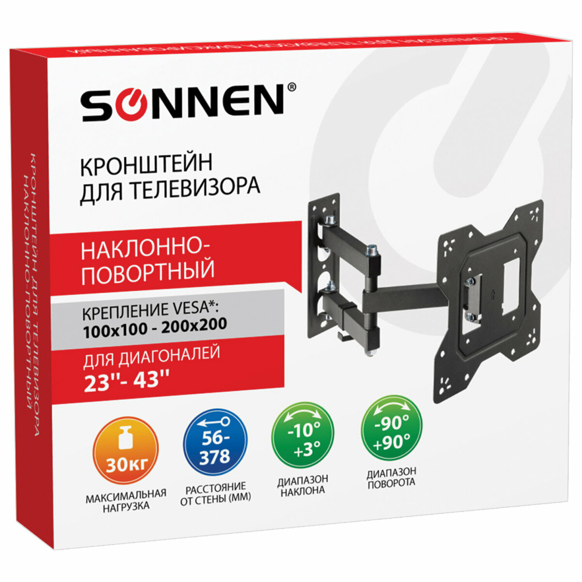 Кронштейн Sonnen для телевизора на стену крепление до 43 дюймов 30 кг - фото 7