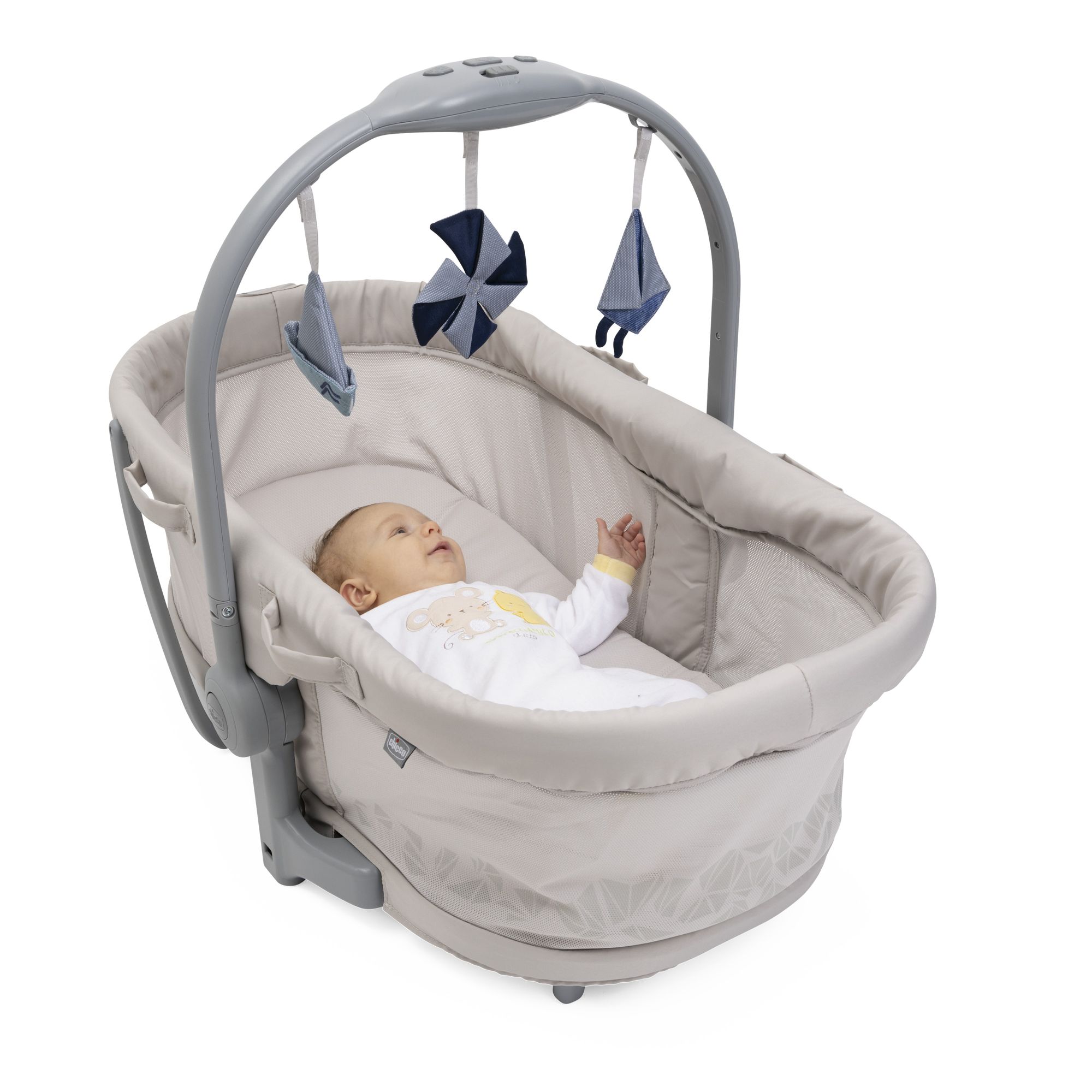 Детская кроватка Chicco Baby Hug Pro 5в1 с рождения до 3 лет Beige Latte овальная, поперечный маятник - фото 14