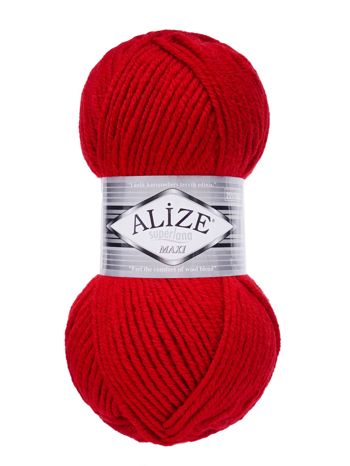 Пряжа Alize полушерстяная Superlana maxi 100 гр 100 м 5 мотков 56 красный - фото 4