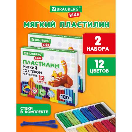 Пластилин Brauberg 12 цв.