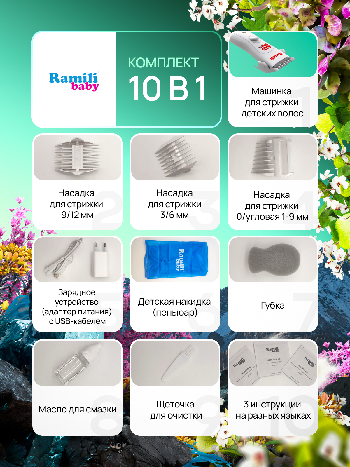 Машинка для стрижки детских волос Ramili Baby Hair Clipper BHC350 - фото 2