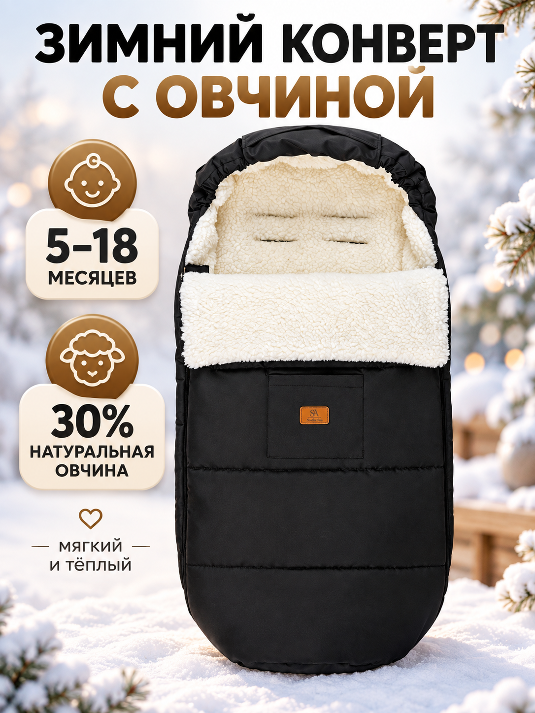 Изображение товара Конверт в коляску зимний меховой от StrollerAcss Изображение товара Конверт в коляску зимний меховой от StrollerAcss