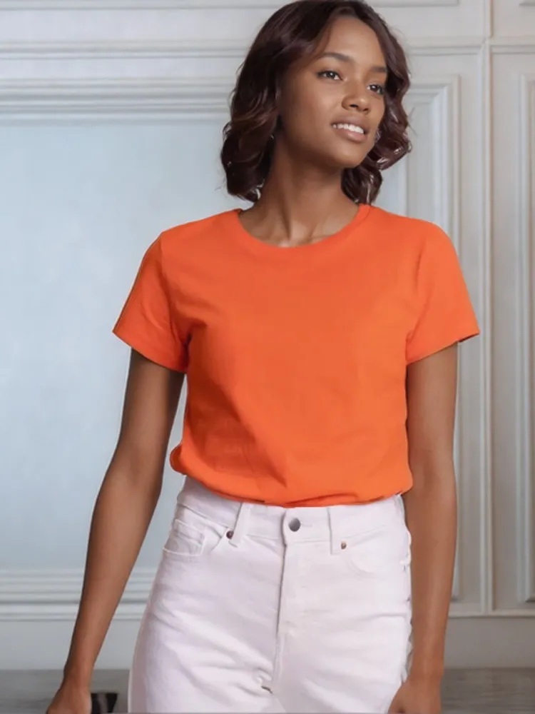 Футболка UZCOTTON W-F/Оранжевая - фото 2