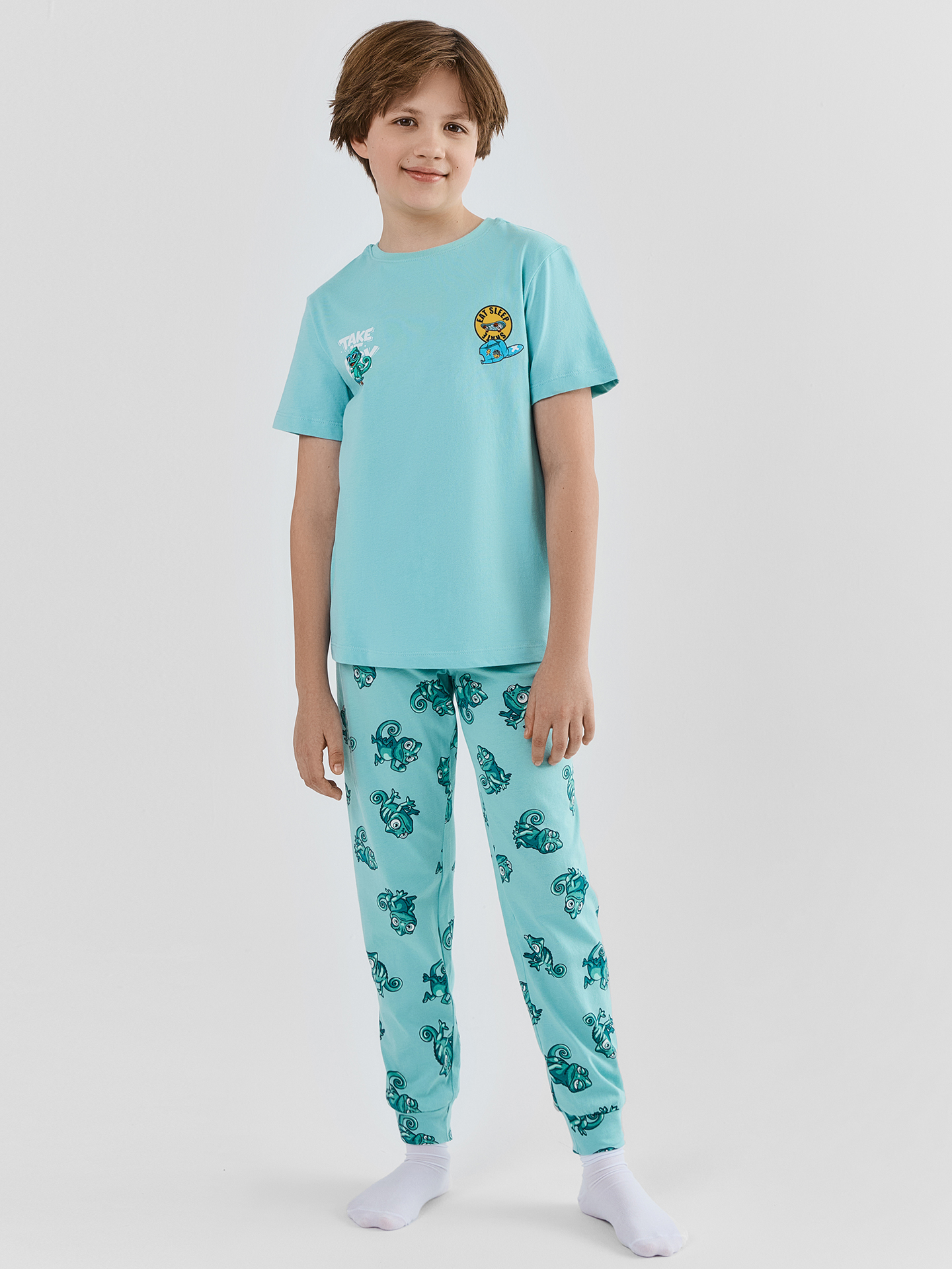 Пижама Mark Formelle (Марк Формэль) 563321/морские блики +хамелеоны на морских бликах - фото 1