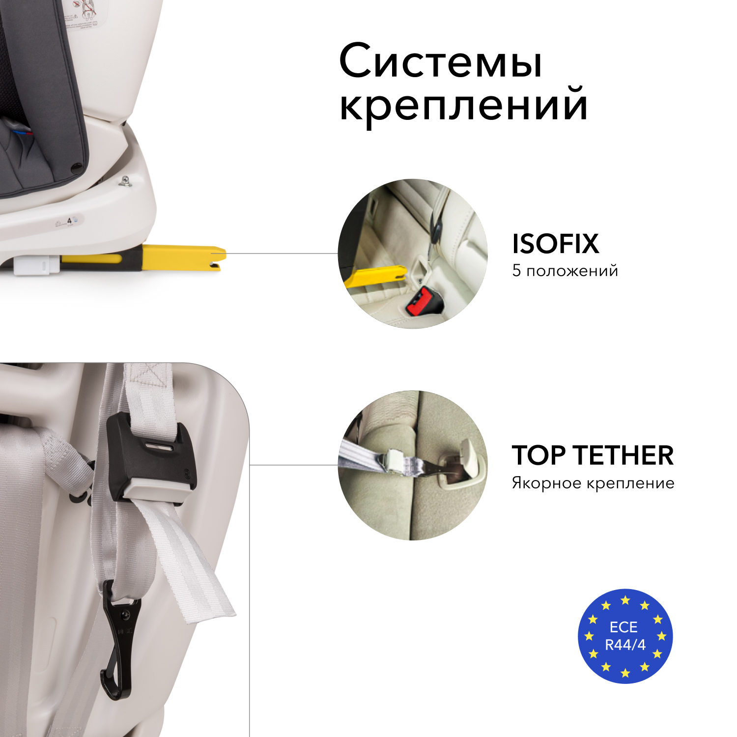 Автокресло Happy Baby Isofix 0+/1/2/3 (0-36 кг) серый - фото 5