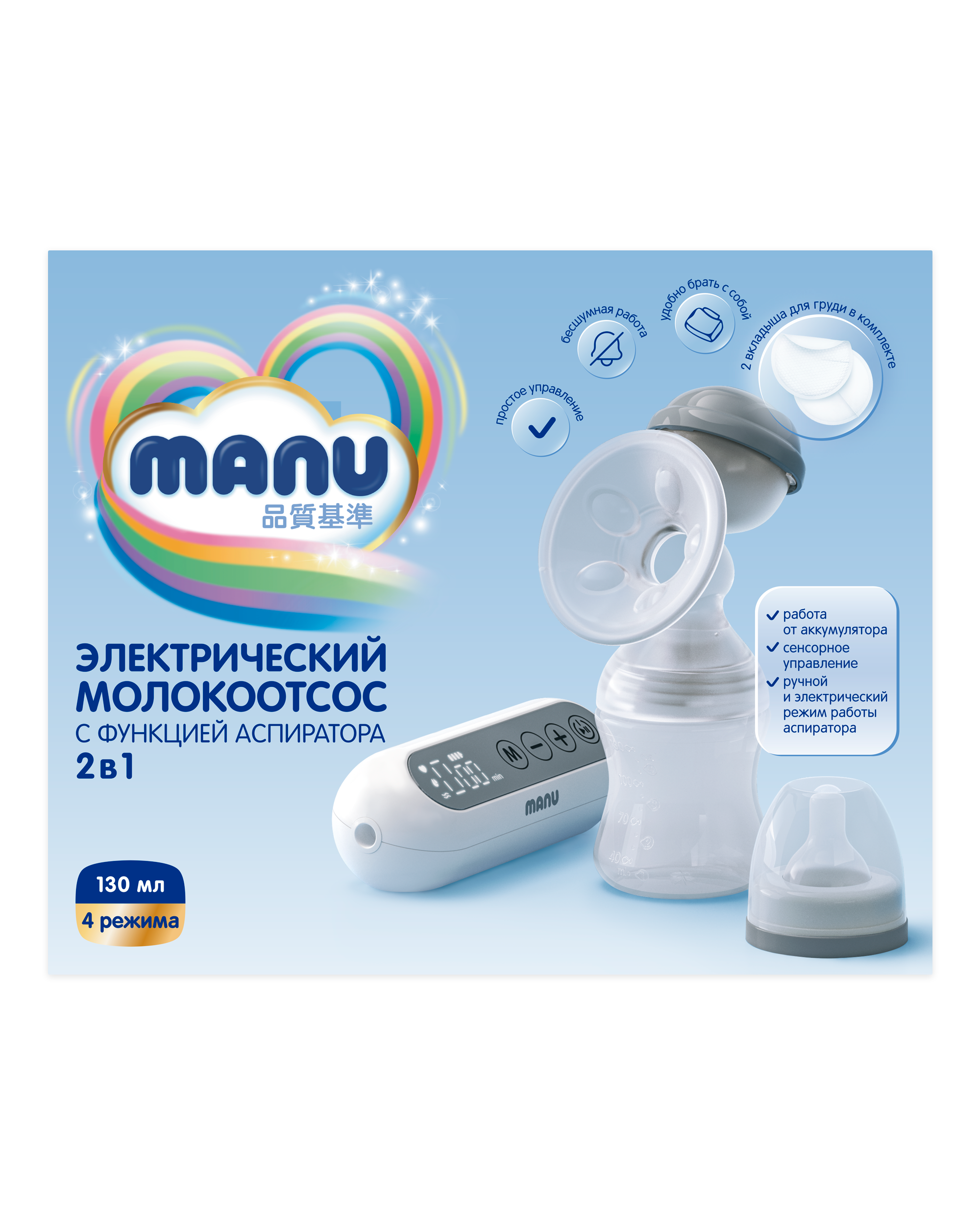 Молокоотсос MANU электрический с аспиратором - фото 5