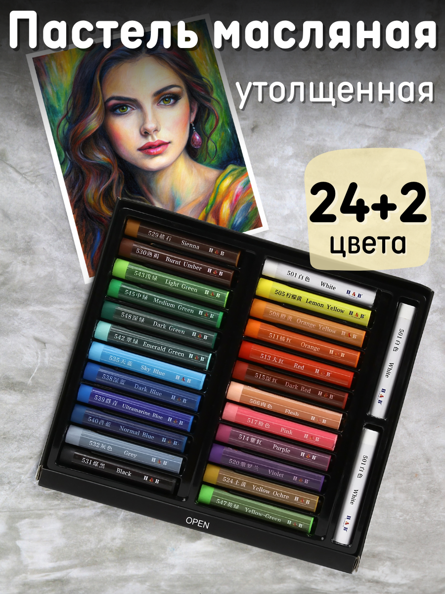 Пастель масляная CMGS 24 шт. - фото 1