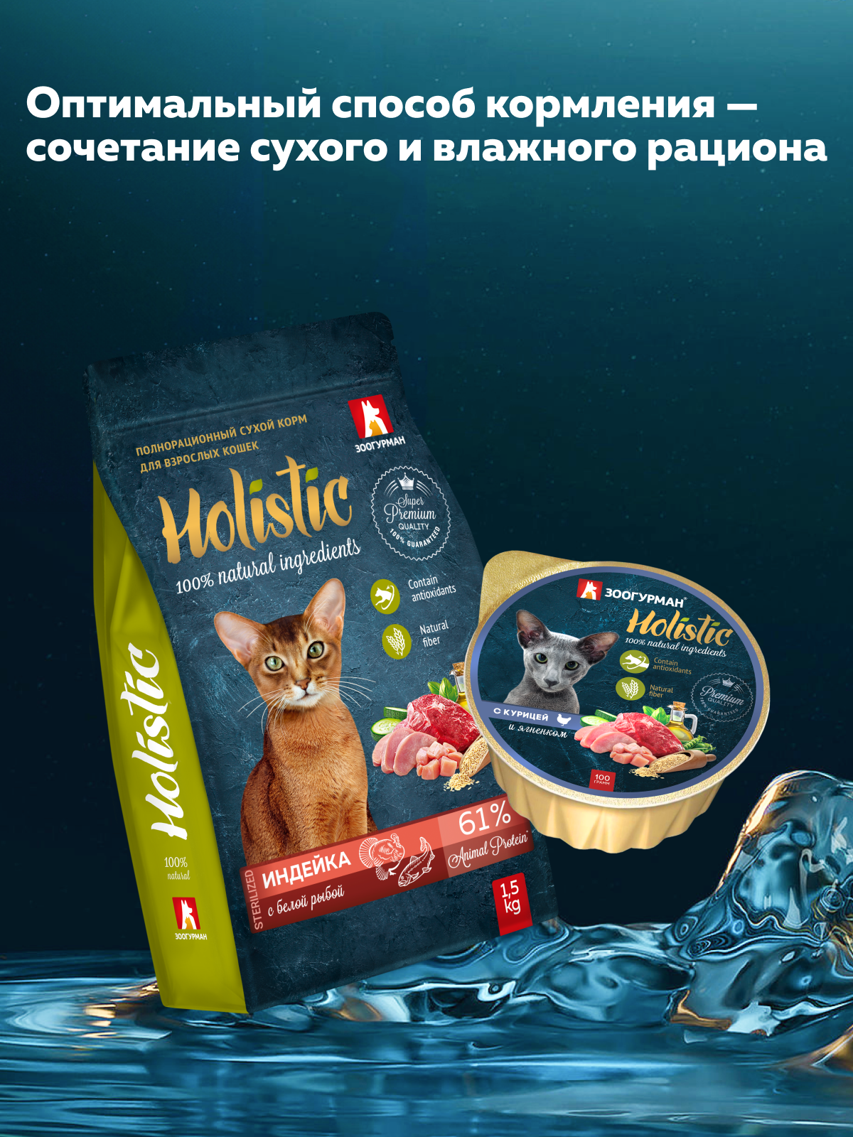 Корм влажный Зоогурман Holistic С курицей и ягненком 100 г х 20 шт - фото 5