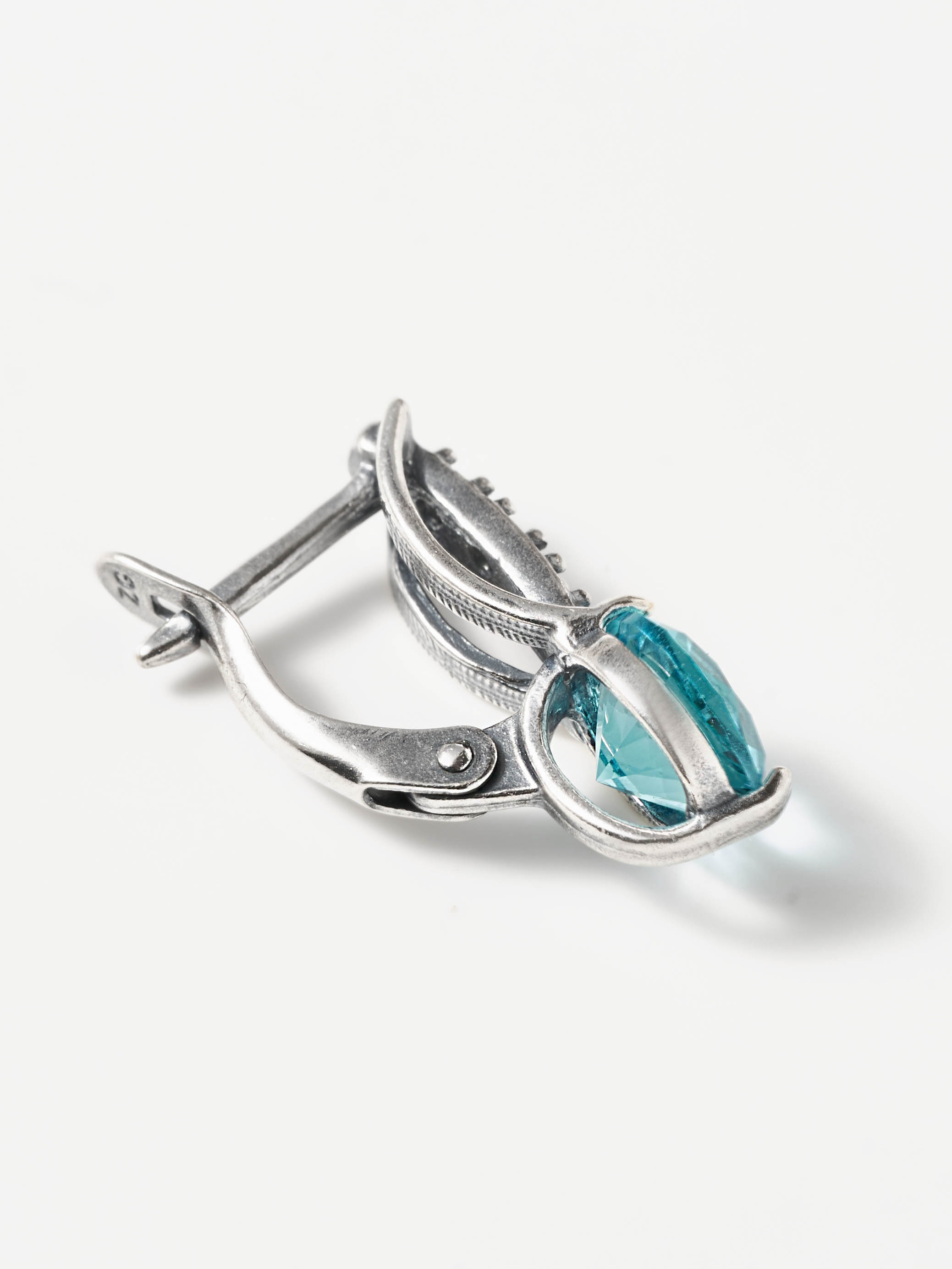 Серьги Shine and Beauty 80165-309-с-голубойтопаз - фото 5