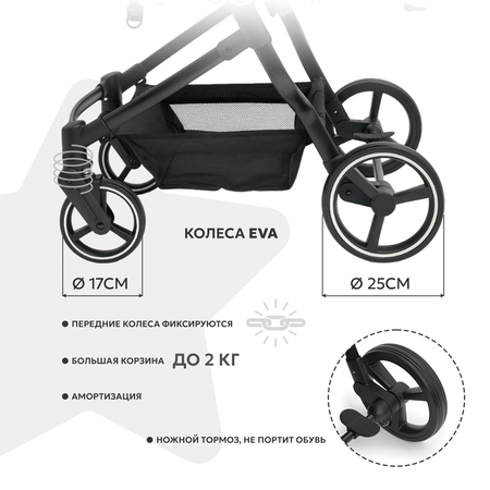 Коляска прогулочная для двойни Babyton Flexi Duo черный