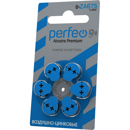 Батарейки Perfeo Za675 6bl Airozinc Premium 6 штук