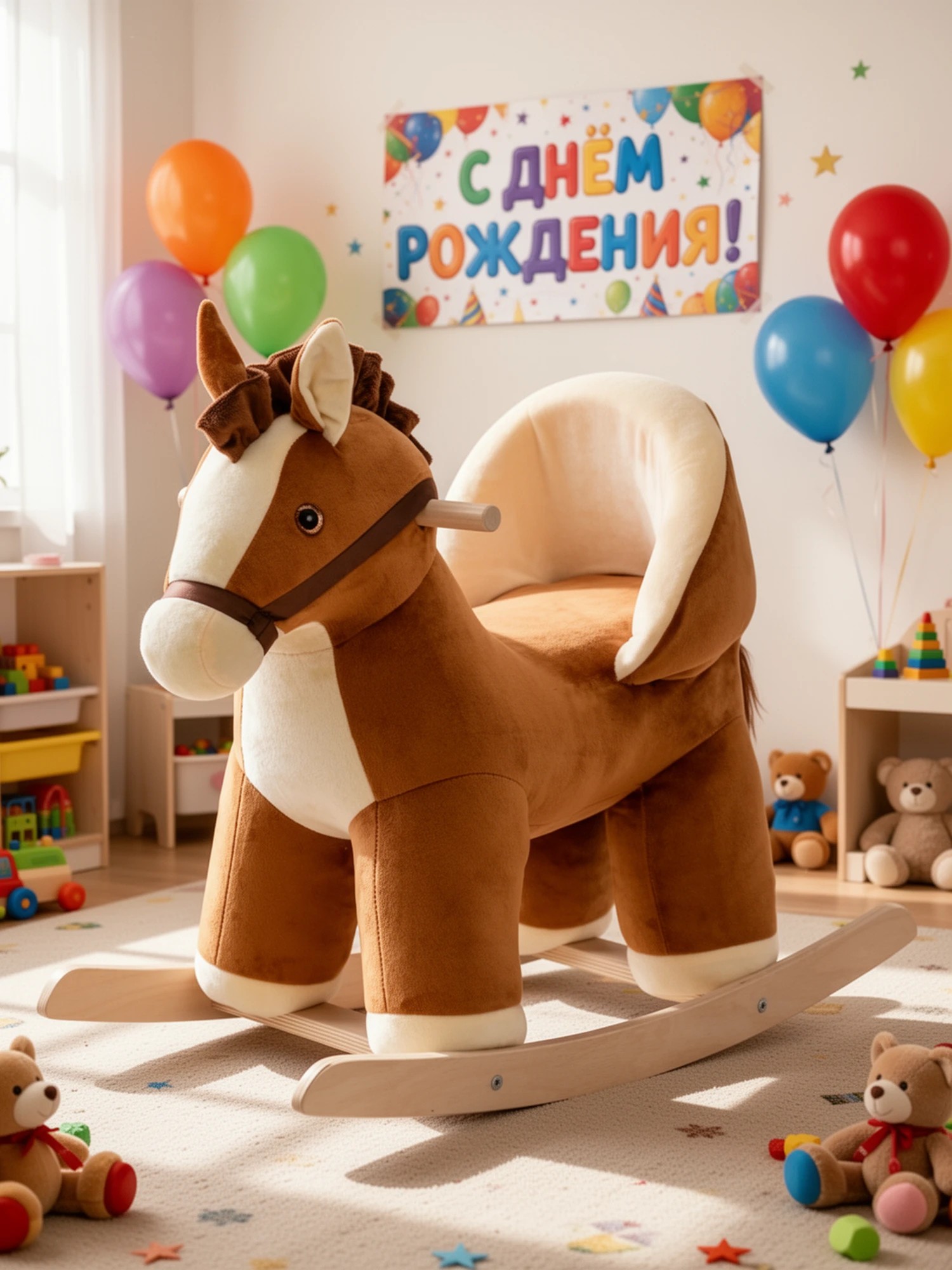 Изображение товара Качалка для ребенка Нижегородская игрушка См-805 Лошадка коричневая