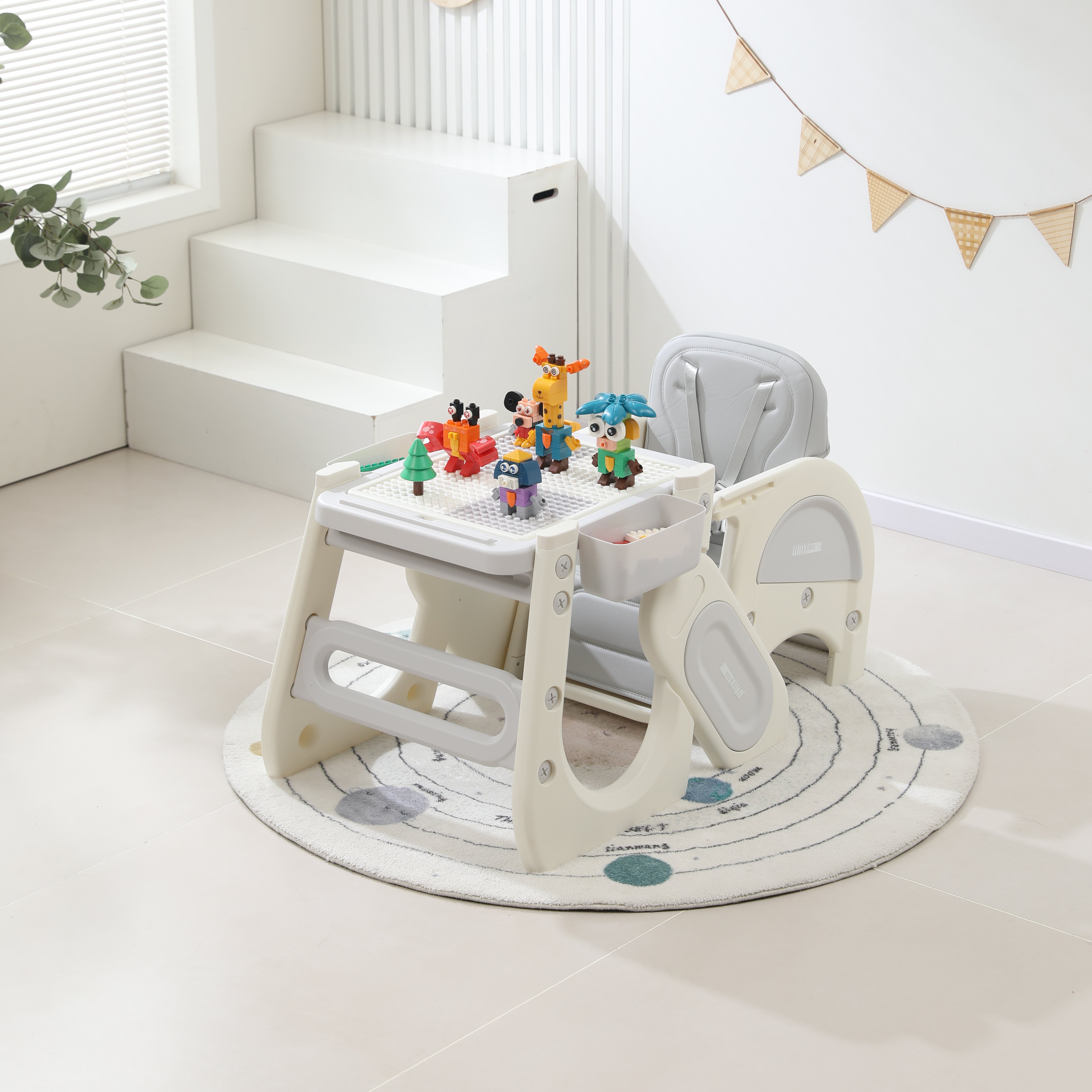 Стульчик для кормления UNIX Kids Cloud (3 in 1) Grey серый - фото 16
