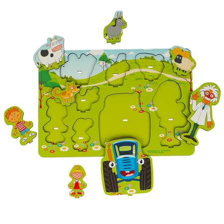 Игрушка Буратино Синий трактор деревянная 376519