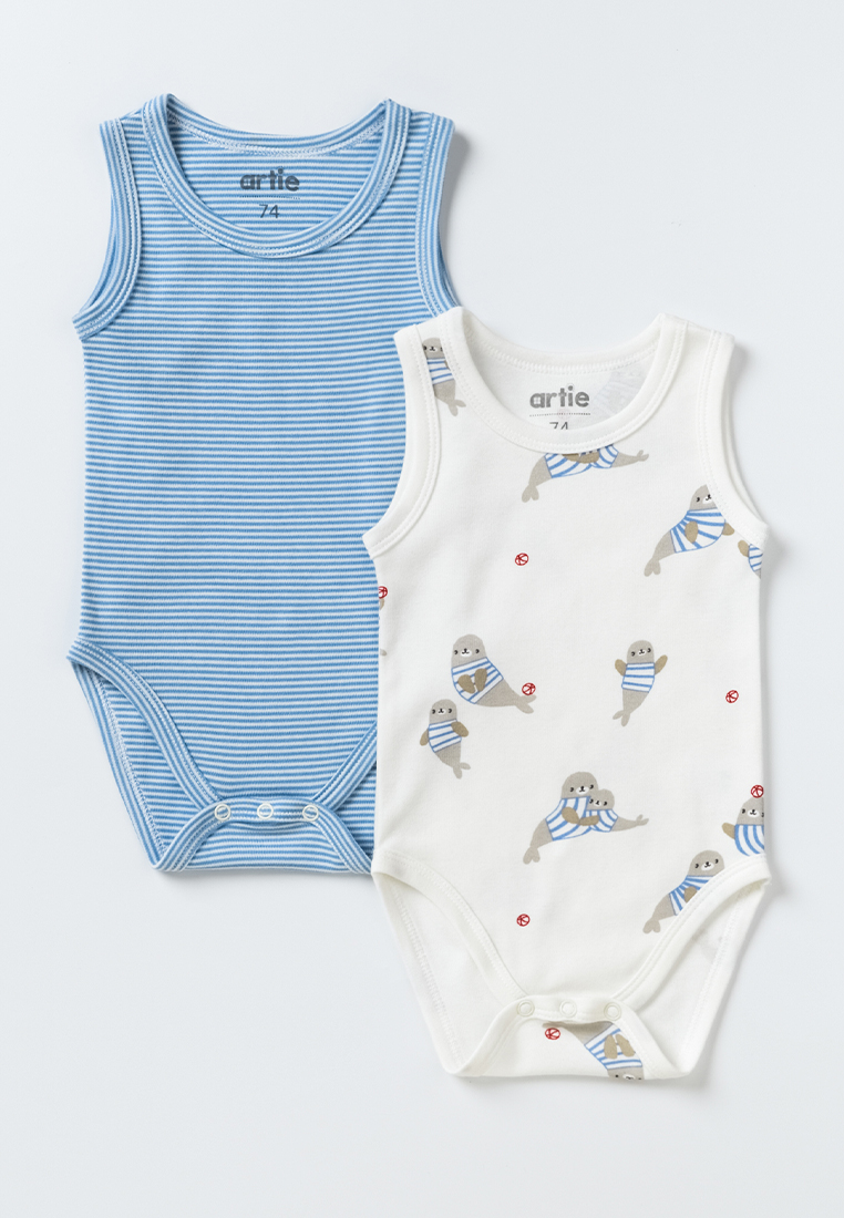 Боди 2 шт artie S25B19BM2-1483M/Белый-синий - фото 1