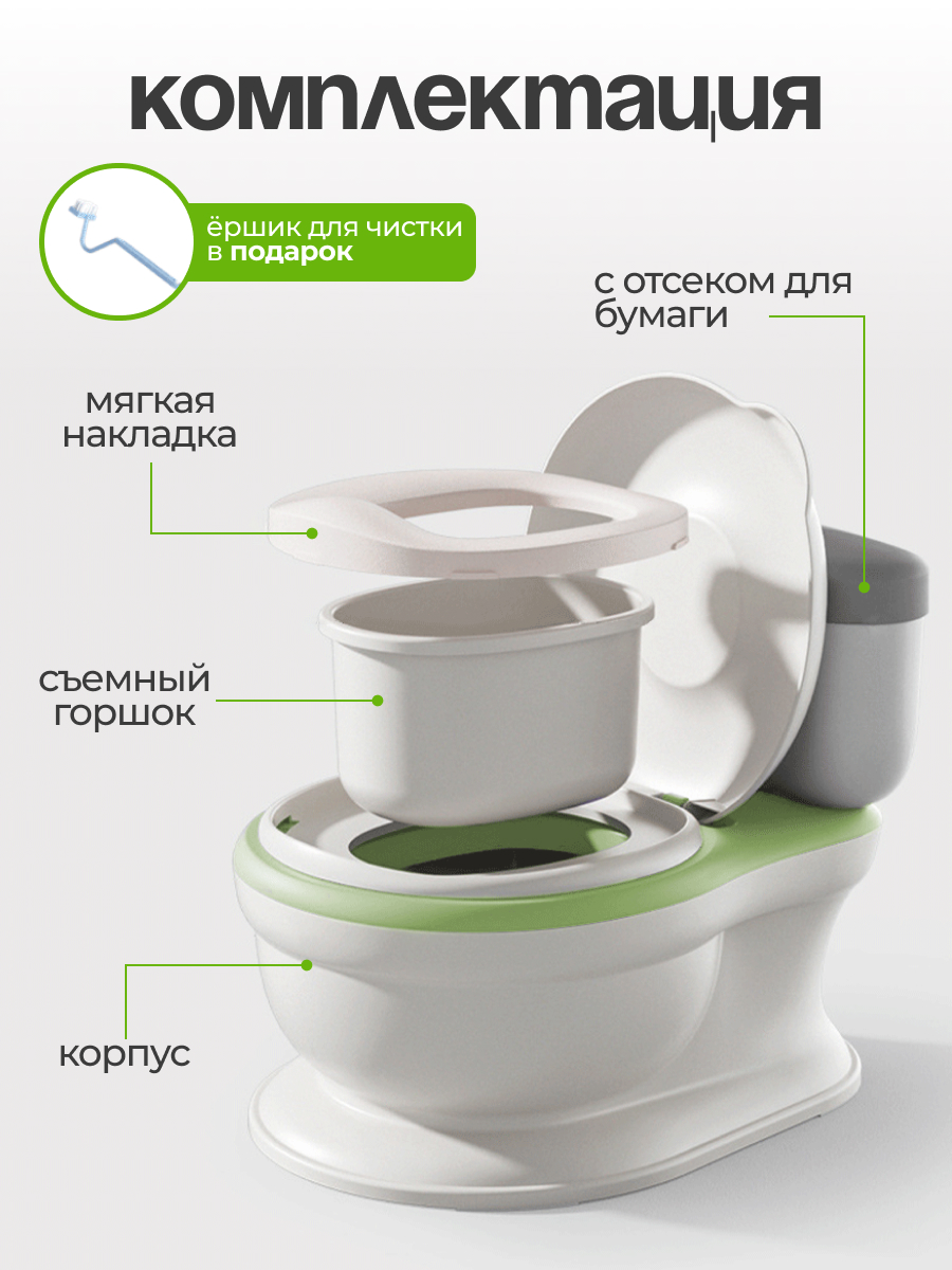 Горшок CINLANKIDS зеленый - фото 3