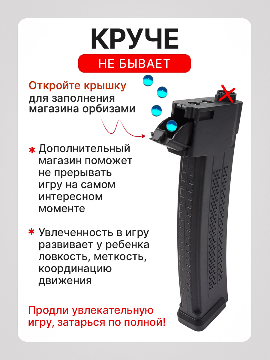 Комплектующее для игрушечного оружия RUSHGAN Магазин к автомату MPX - фото 2