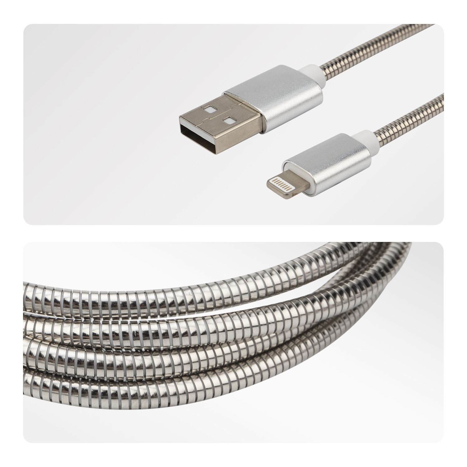 Кабель REXANT USB - Lightning 1 метр в металлической оплетке - фото 4