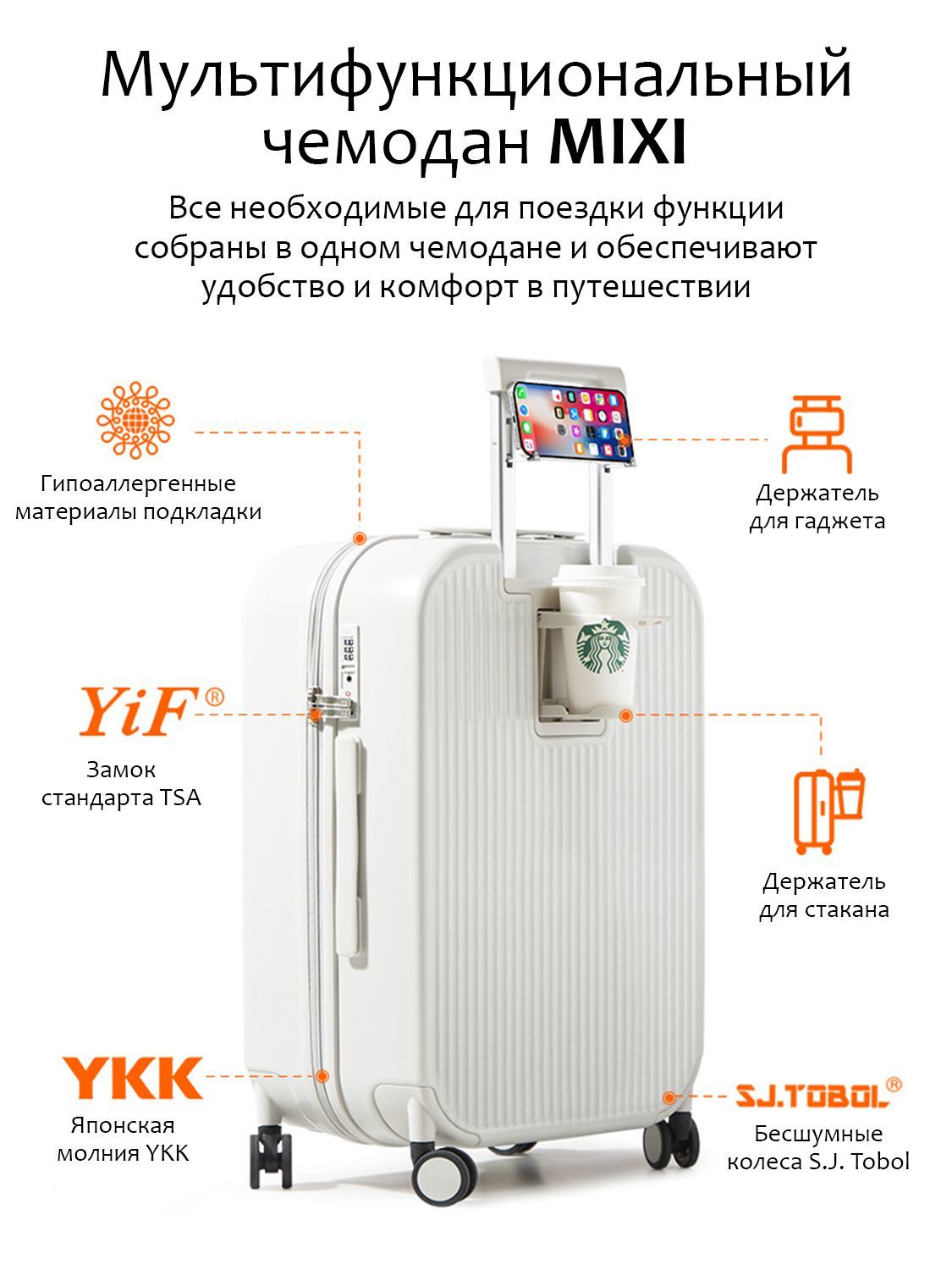 Чемодан MIXI M-9290 - фото 5