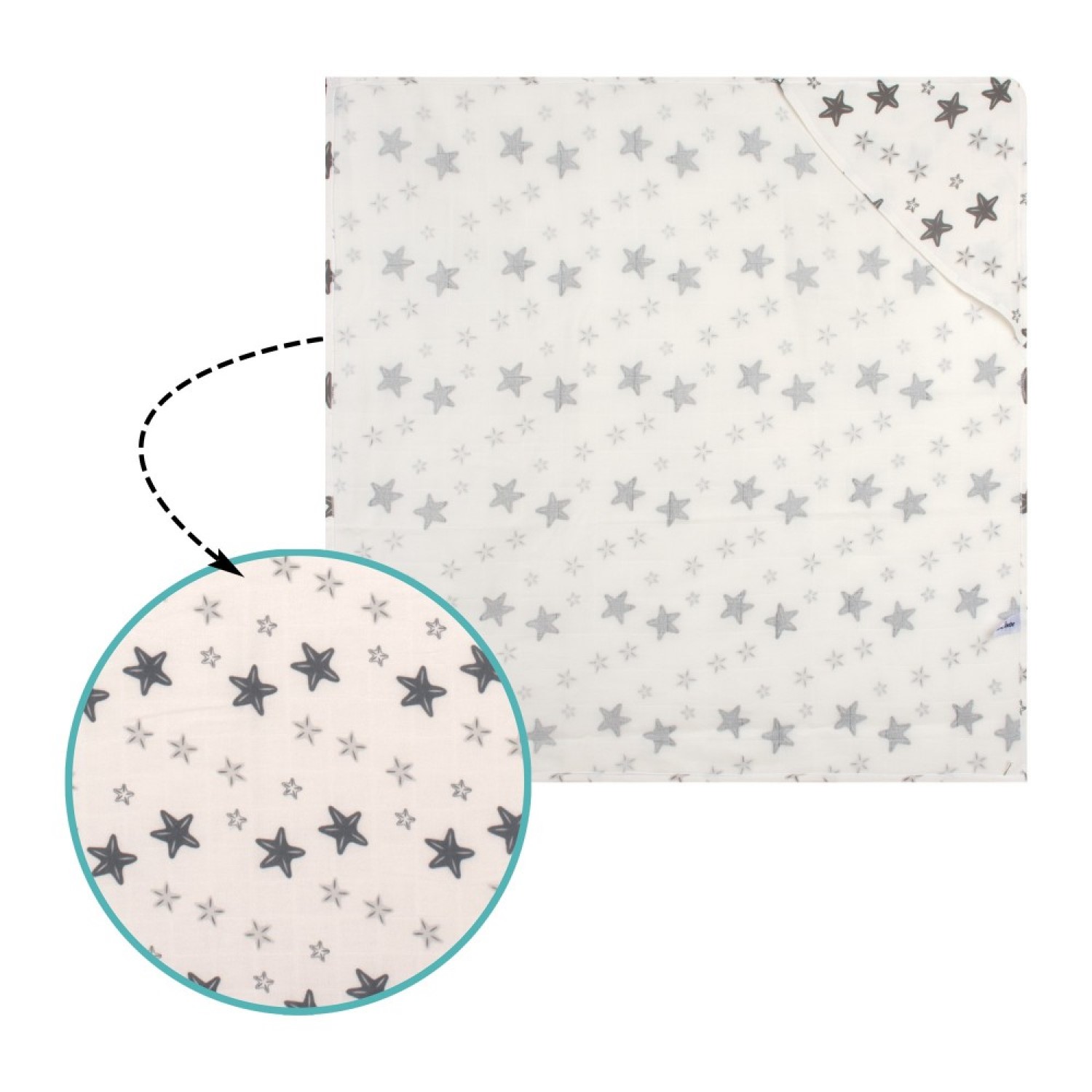 Пелёнка SEVIBEBE муслин 88х88 см - фото 2