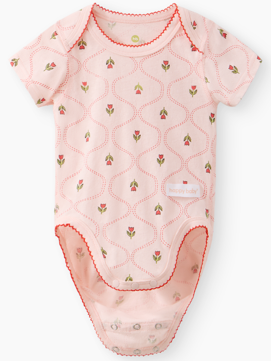 Боди 2 шт Happy Baby 90154-0_white-pink - фото 17