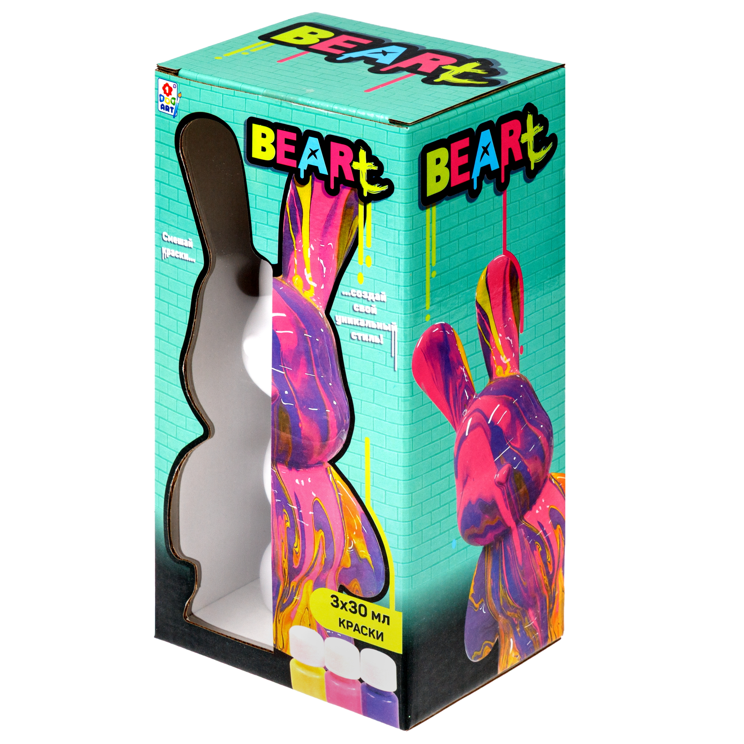 Набор для творчества 1TOY Краска Зайка 23 см роспись красками - фото 10
