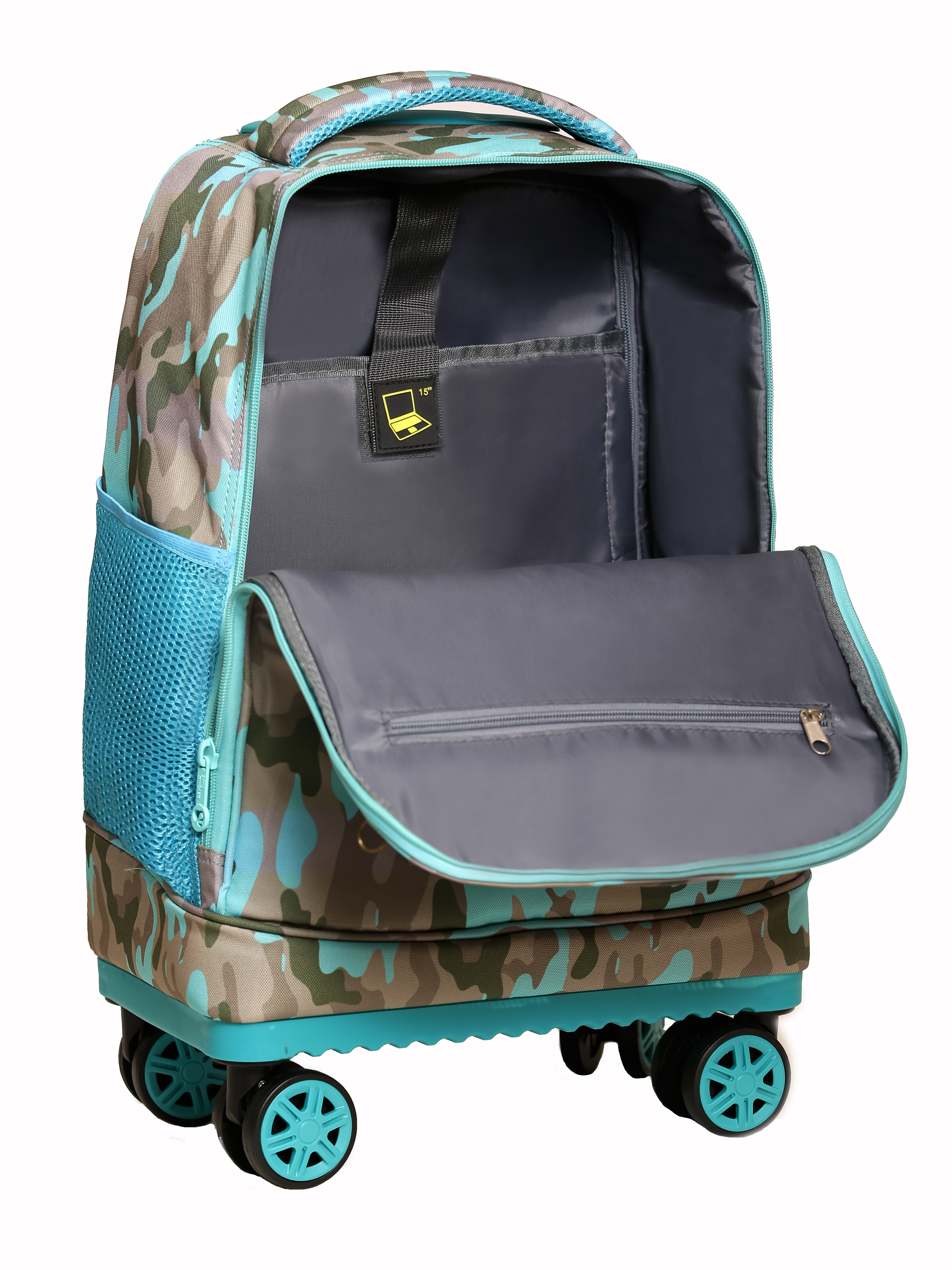 Чемодан Beyond time Камуфляж бирюзовый - фото 8