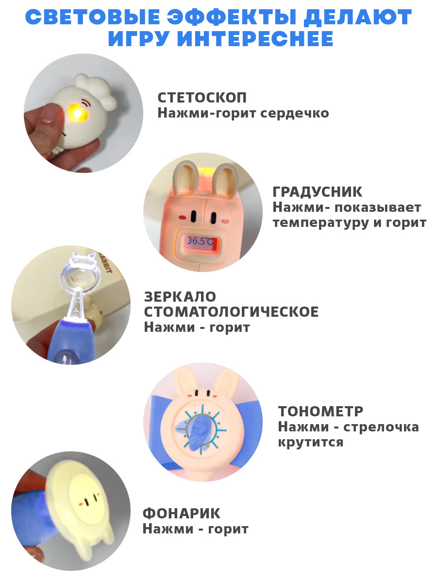 Игрушка TIPTOPOLIS Доктор Набор синий 13 предм. - фото 3