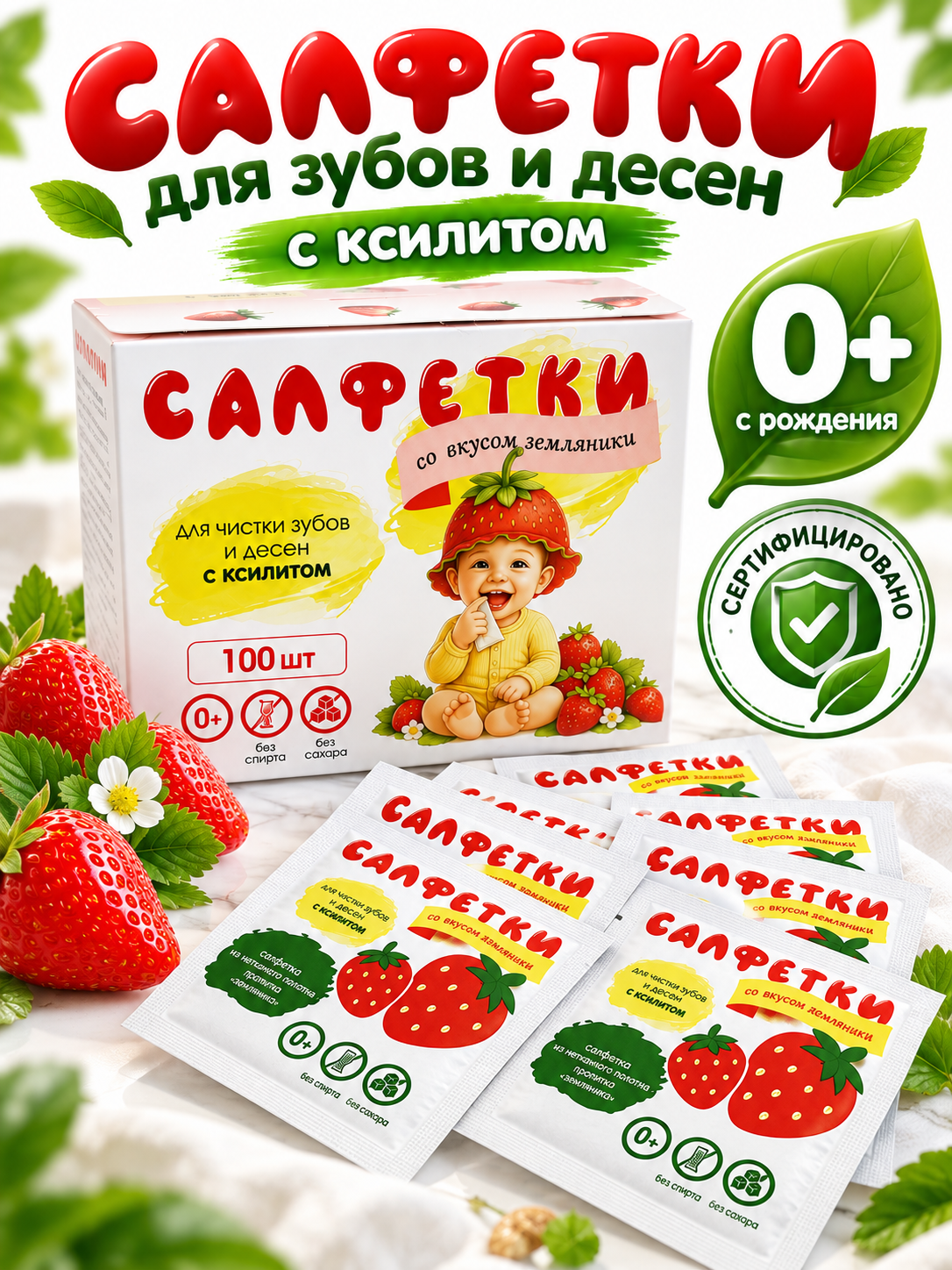 Влажные салфетки LikeForm для полости рта 100 шт. - фото 1