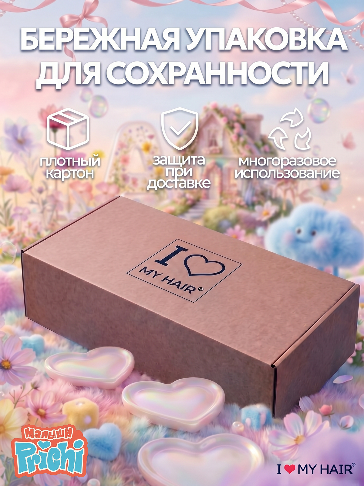 Набор массажная расческа, расческа, щетка I LOVE MY HAIR многоцветный искусственная щетина 2 предм. - фото 6