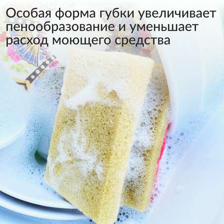 Губки для мытья посуды Jundo Kitchen Sponges Profi 5 шт поролон желтые