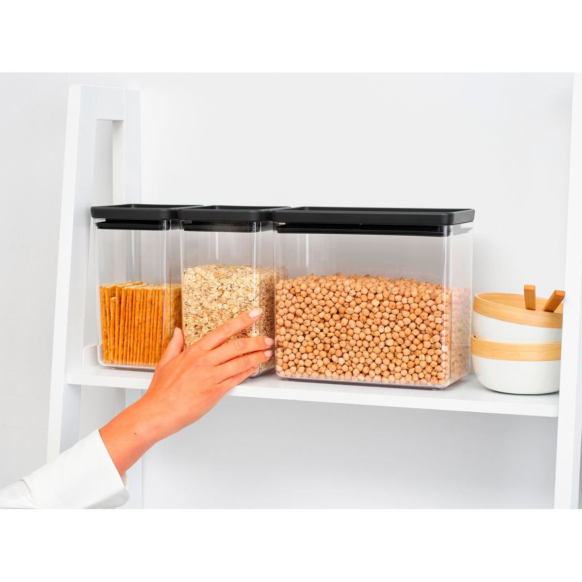 Набор модульных контейнеров Brabantia Tasty+ 3шт темно-серый 230707 - фото 4