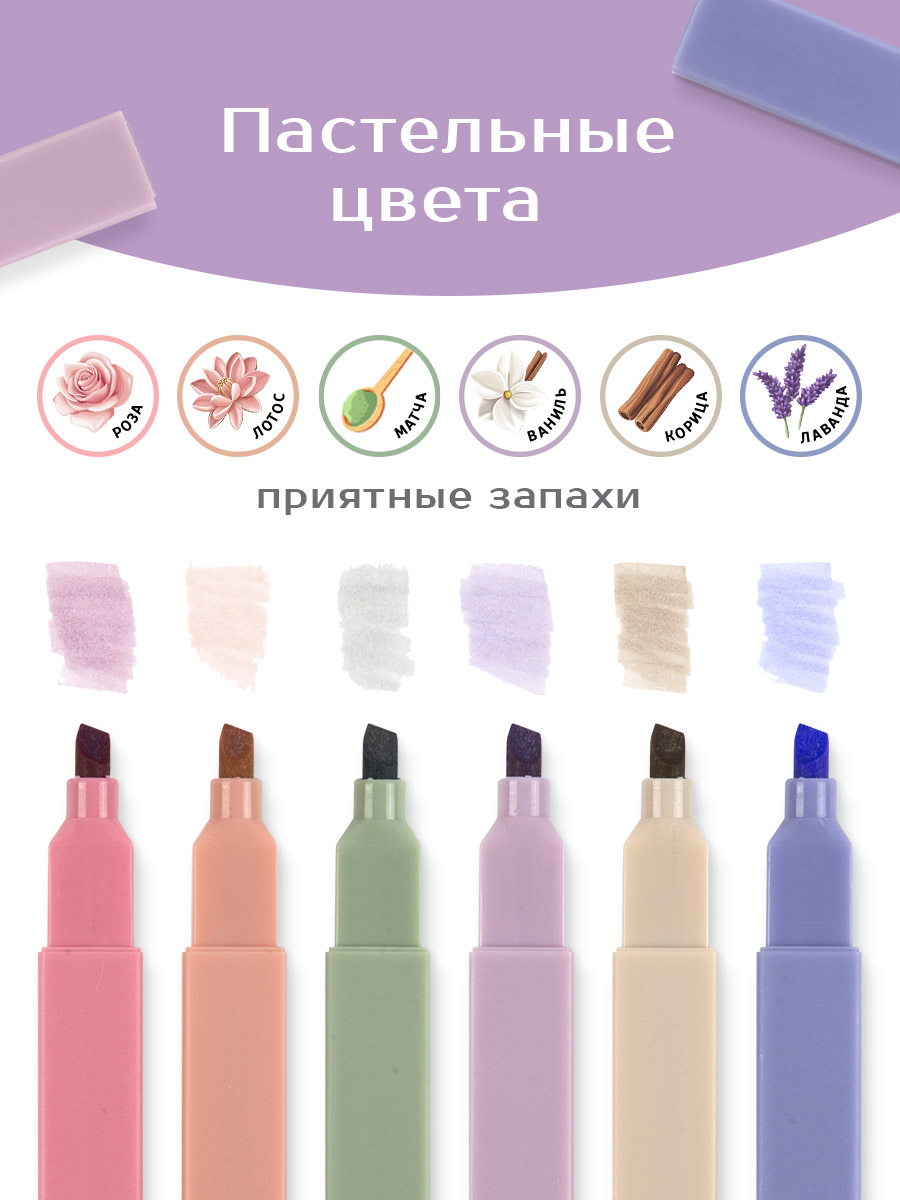 Текстовыделители Lorex Stationery 6 цв. - фото 3