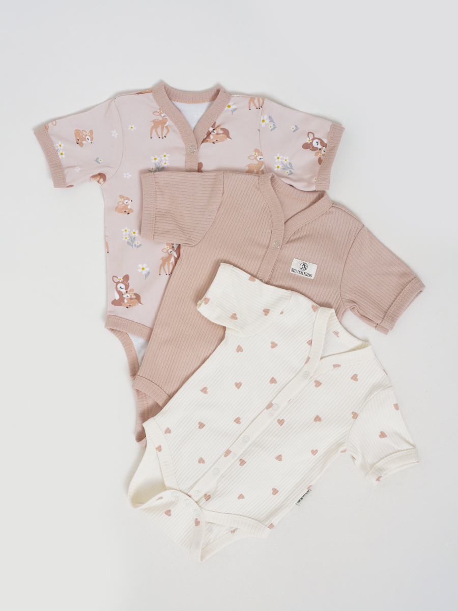 Боди 3 шт Супер Пупс нбр/3пр/бд/sk23/рубчик/леснаясказка - фото 1