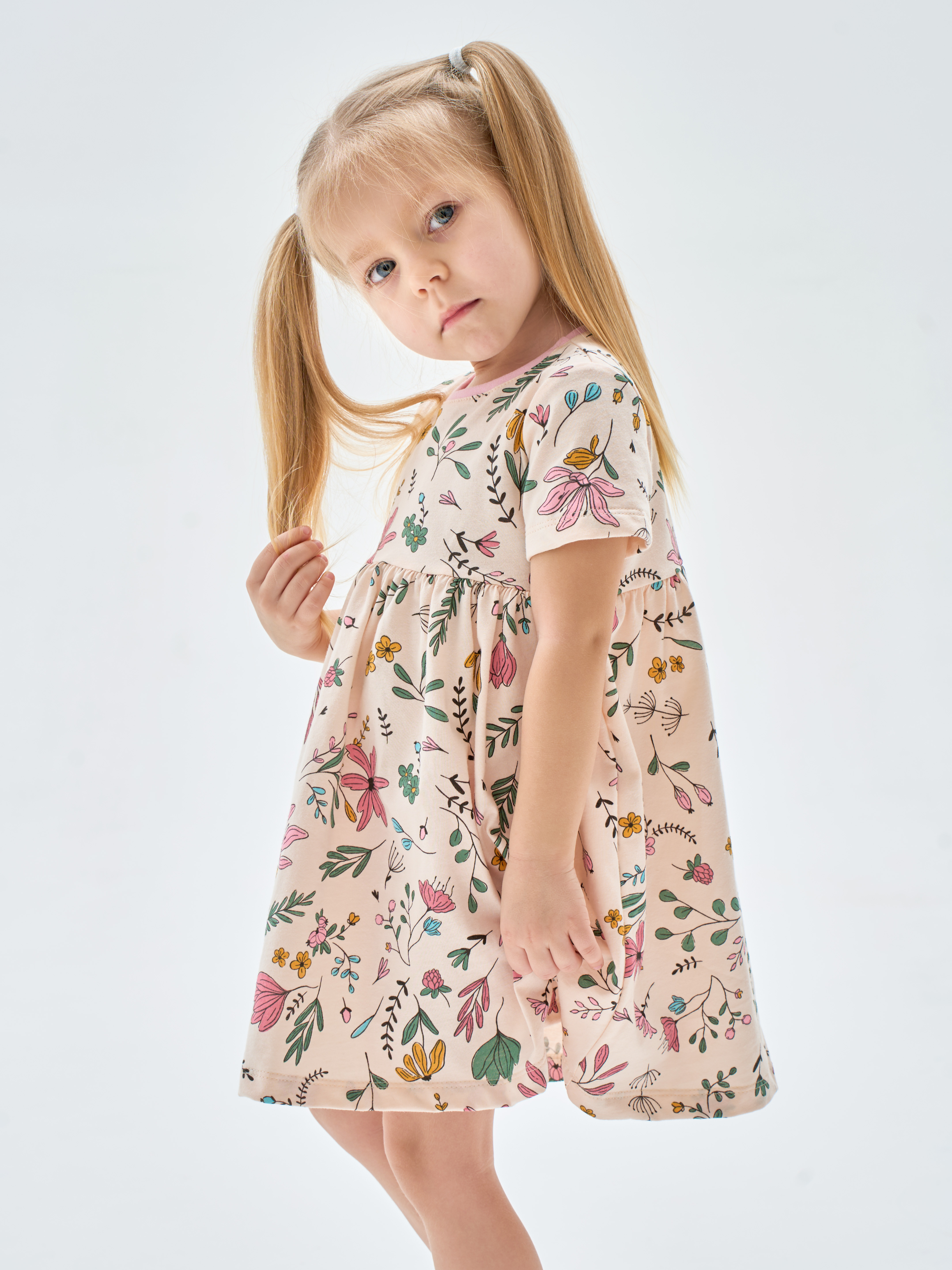 Платье LEVA платье для девочки с коротким рукавом_цветочный сад - фото 3