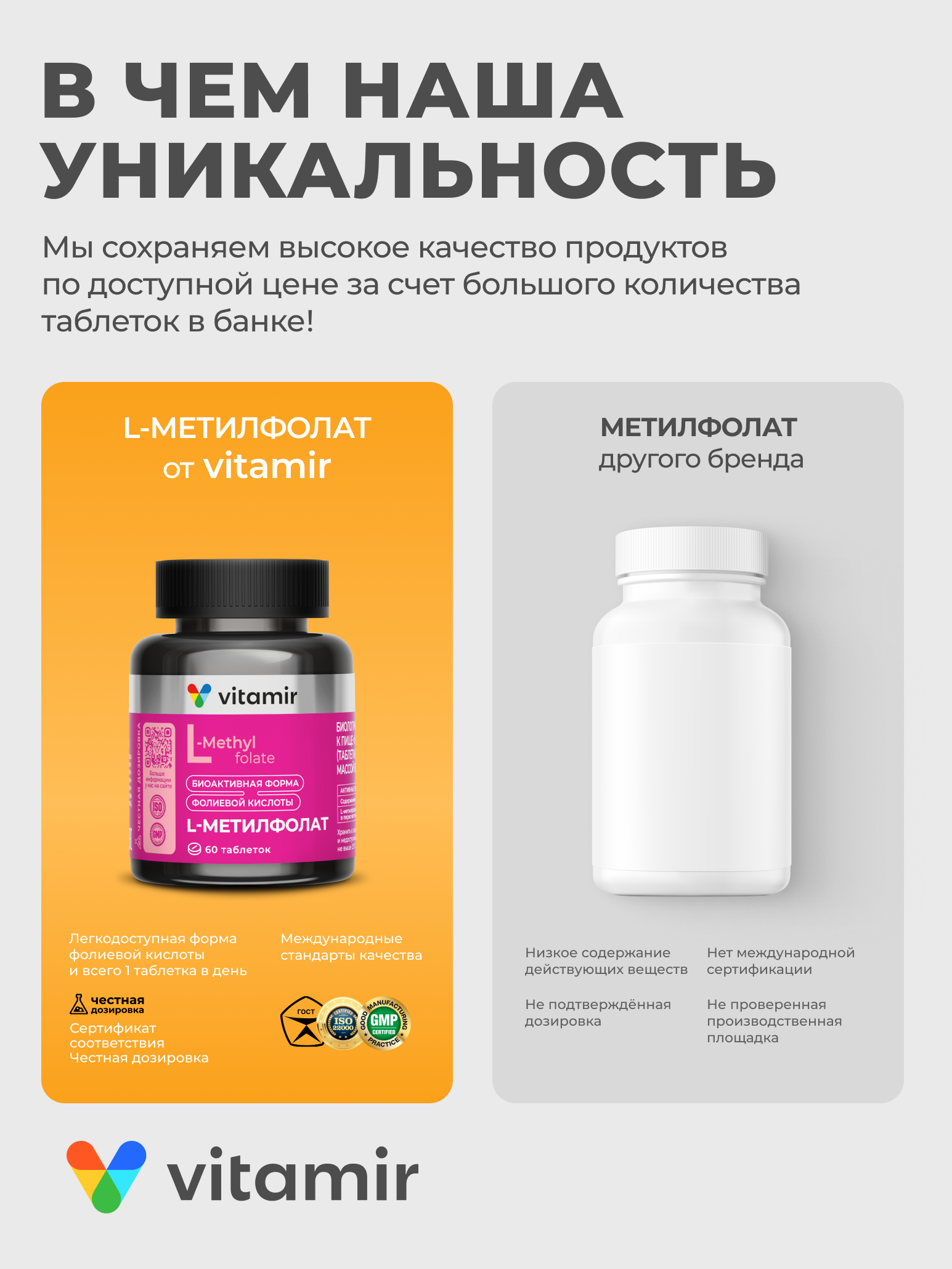 Витамины для беременных женщин VITAMIR L-метилфолат, 60 таблеток - фото 6