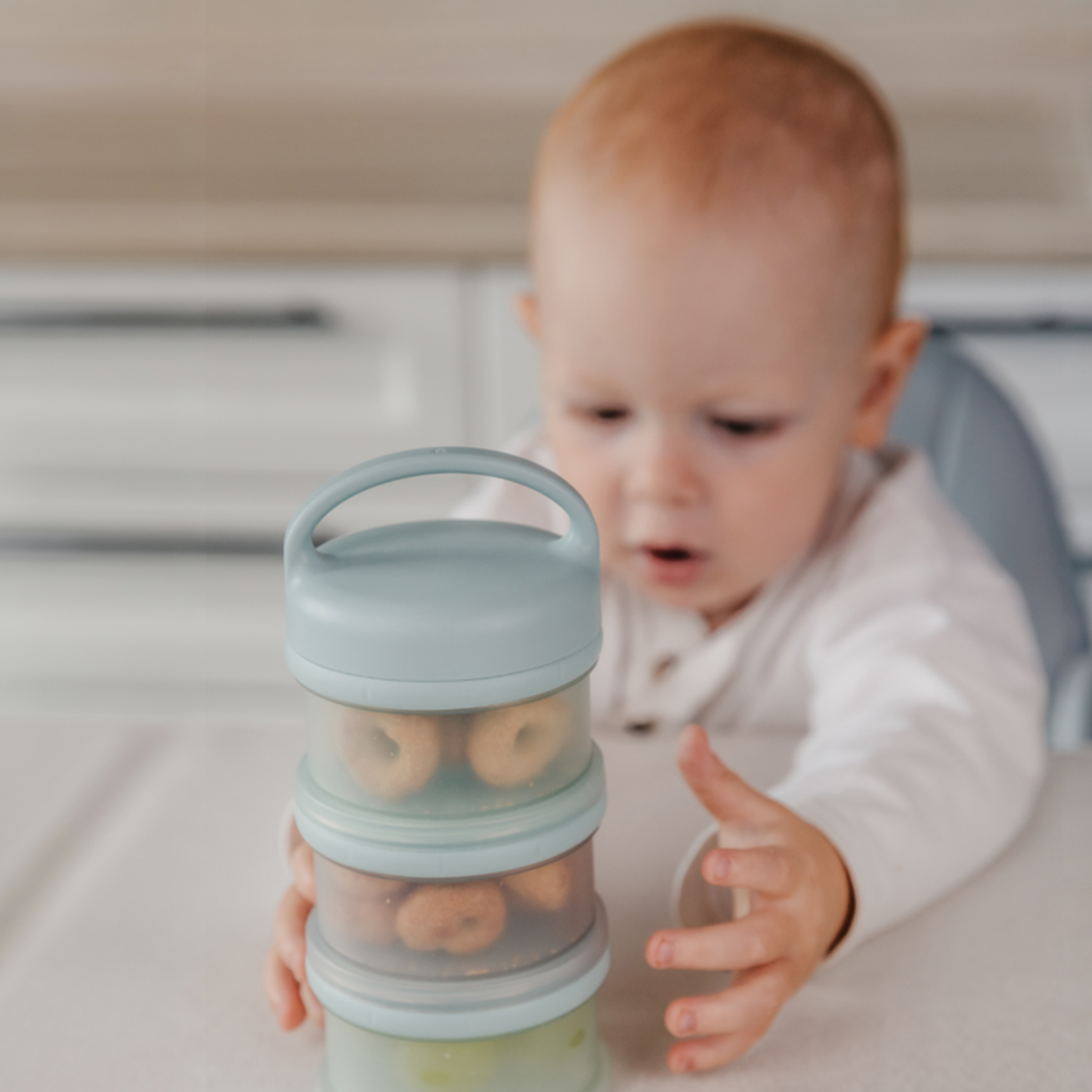 Контейнер для молочной смеси Paomma и детского питания 3 отделения цвет Зеленовато Серый - фото 11
