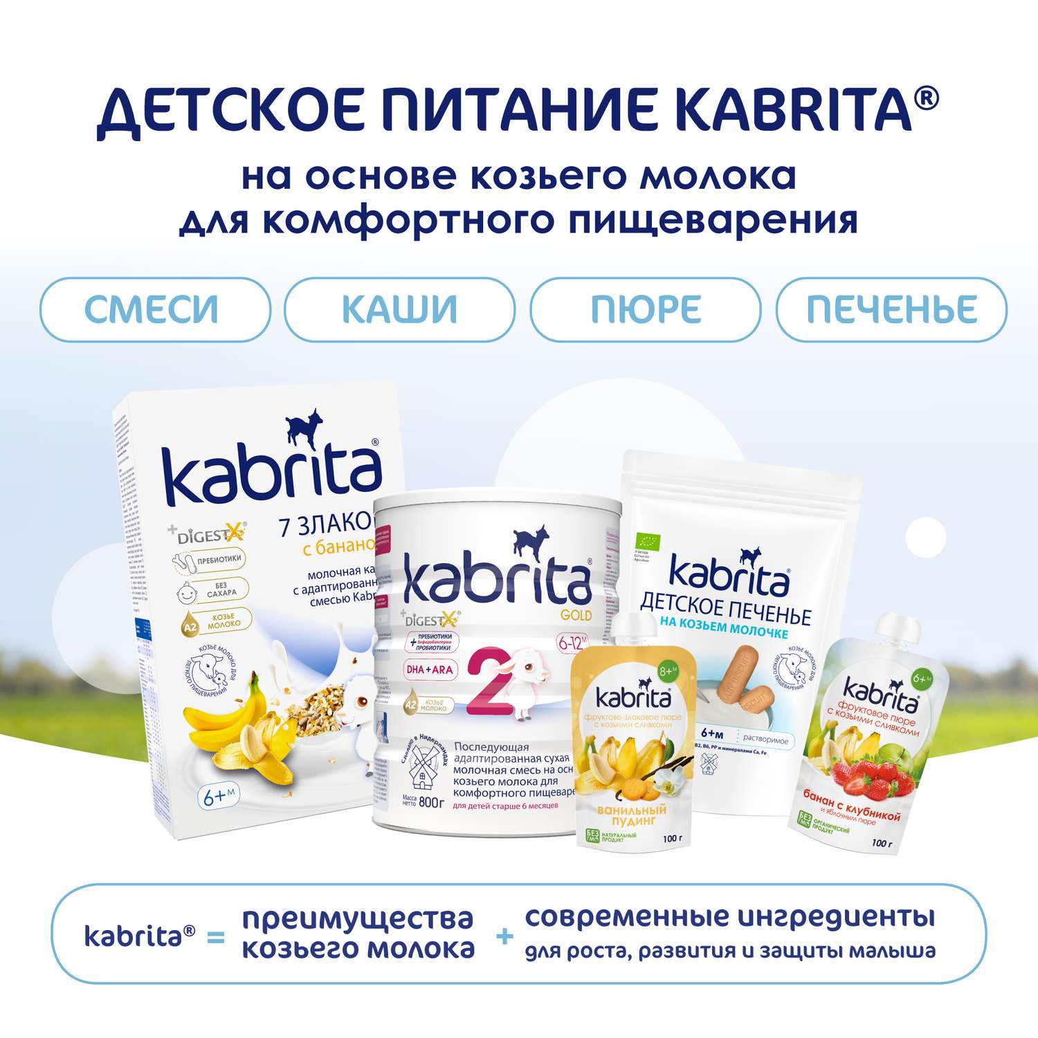 Пюре Kabrita с козьими сливками банан с клубникой и яблочным пюре 100г с 6месяцев - фото 11
