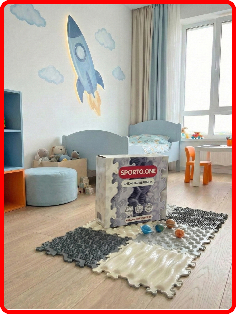 Коврик SPORTO.ONE трансформер Снежная вершина, 6 шт - фото 15