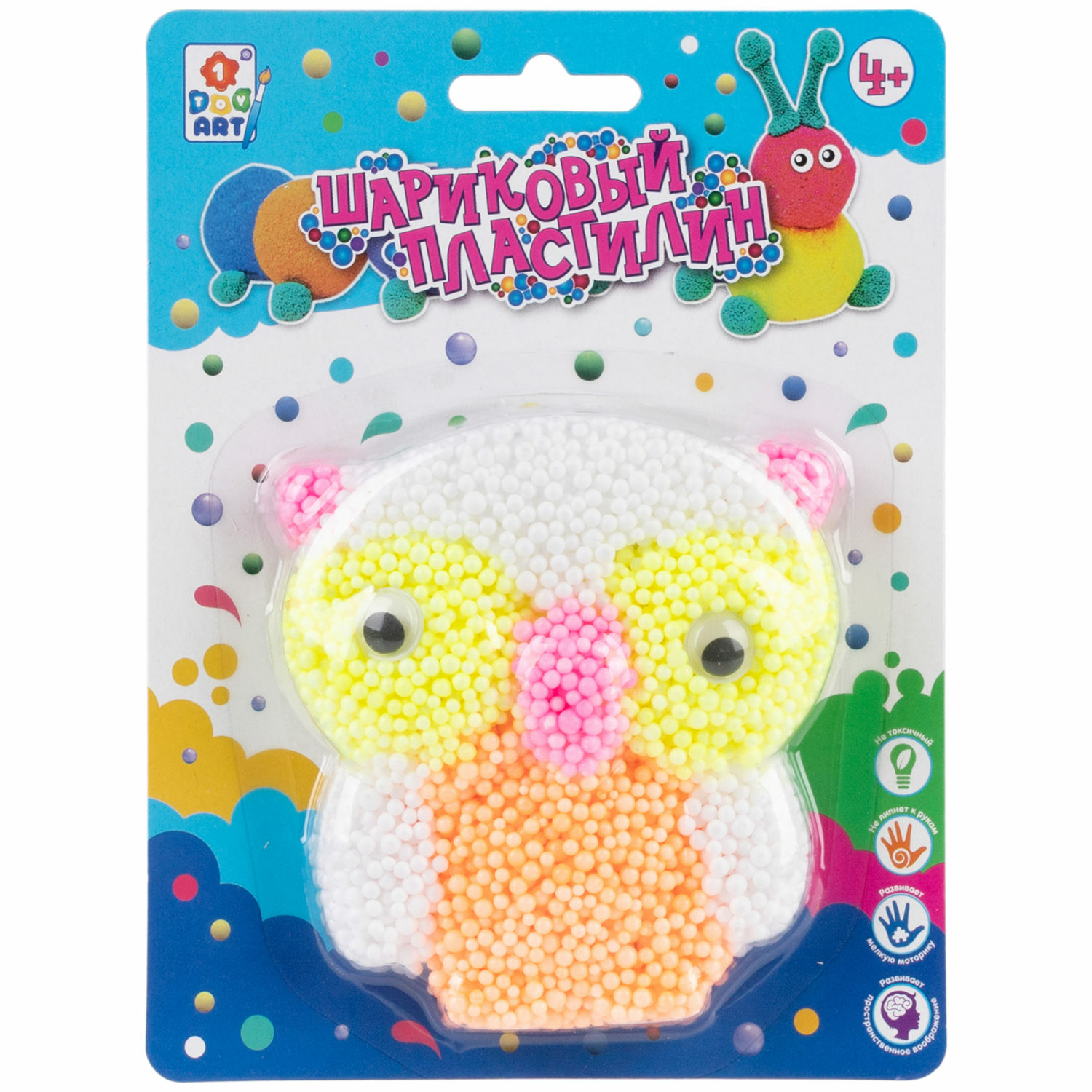 Пластилин 1TOY шариковый 4 цв. - фото 1
