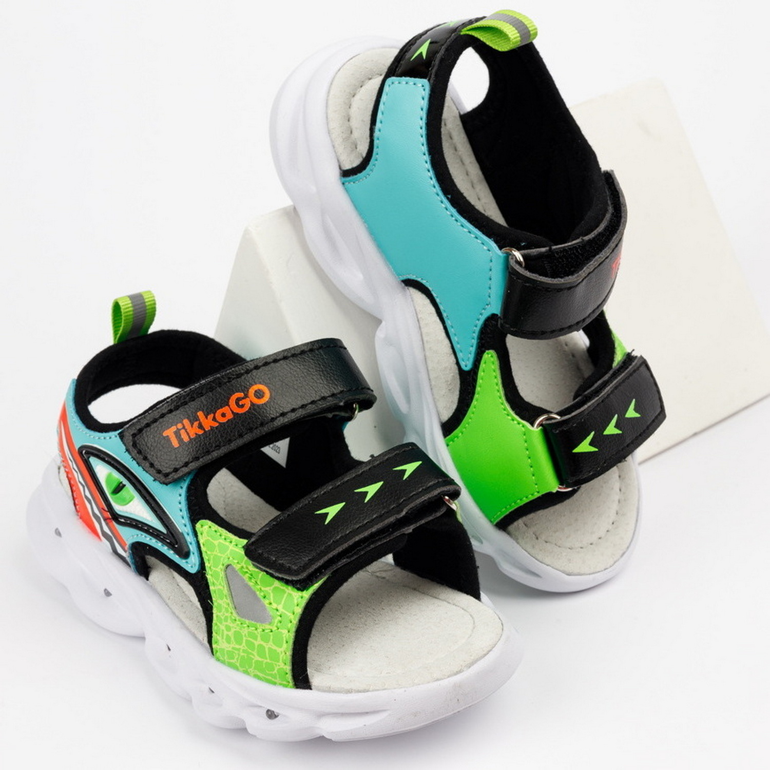Сандали TikkaGo 3D01_2099_black-green - фото 1