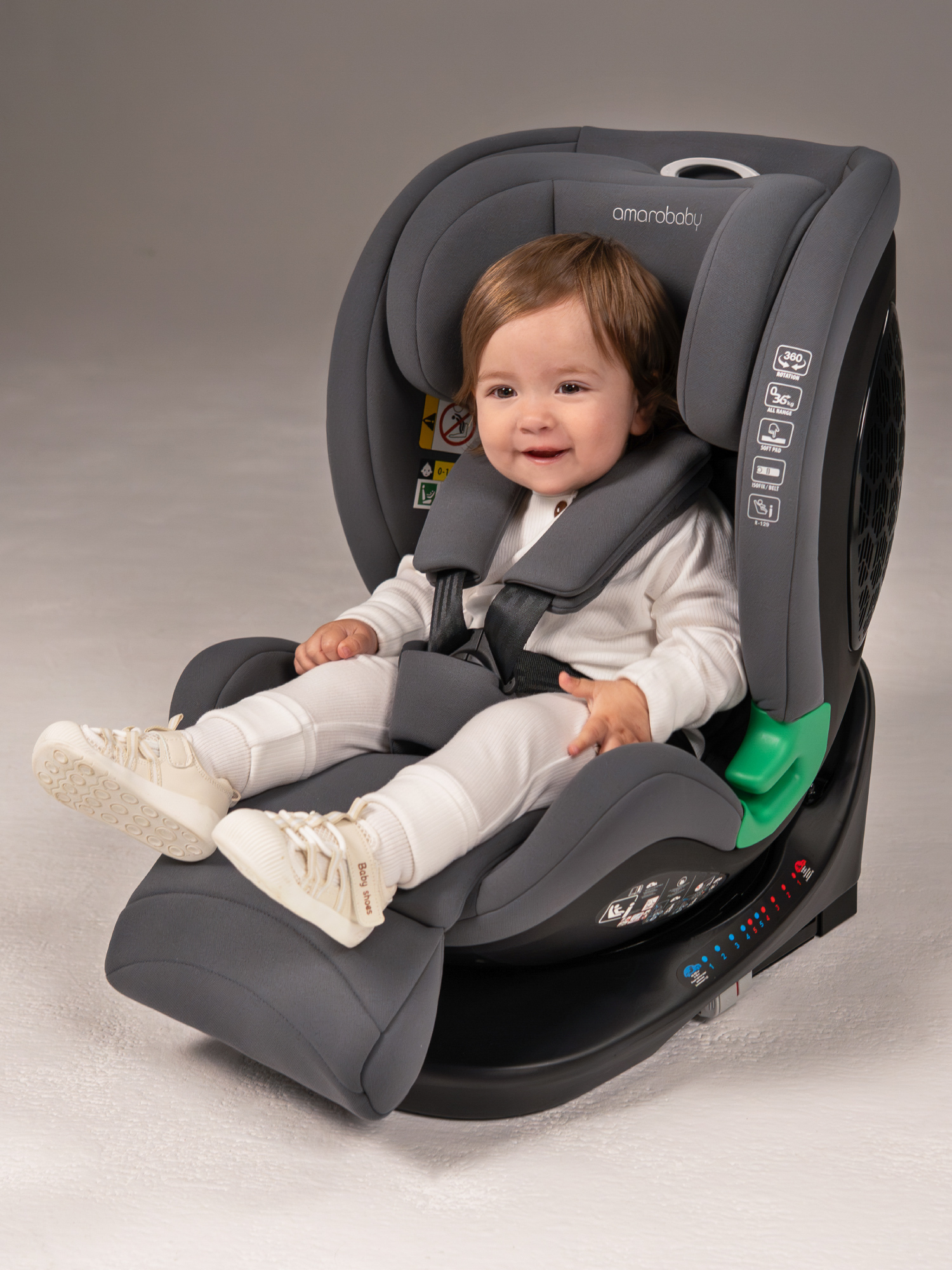 Автокресло Amarobaby Triumph Isofix 0+/1/2/3 (0-36 кг) зеленый - фото 14