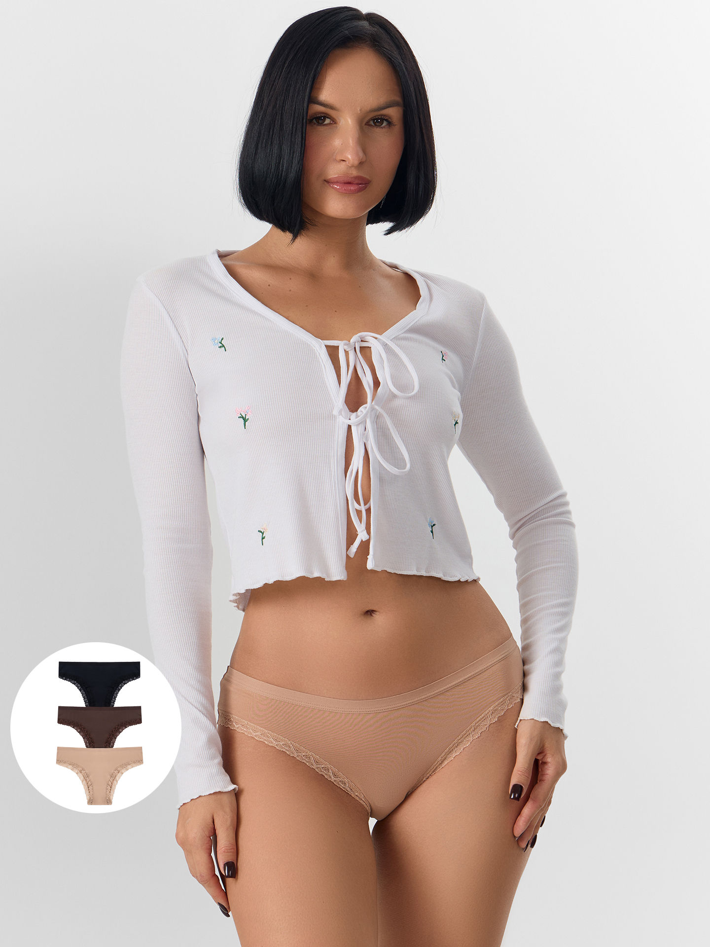 Трусы 3 шт Mark Formelle (Марк Формэль) 412281-3/телесный +цикорий +черный - фото 1