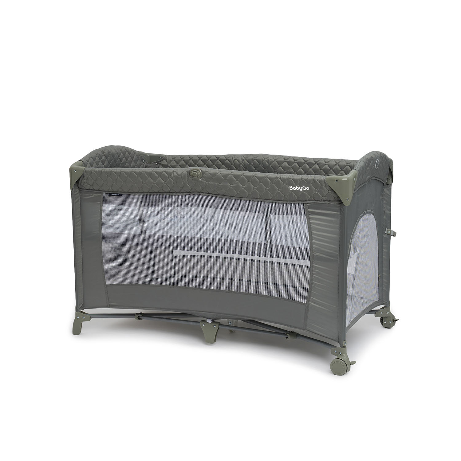 Манеж кровать BabyGo Sleepy New серый UP650S - фото 1
