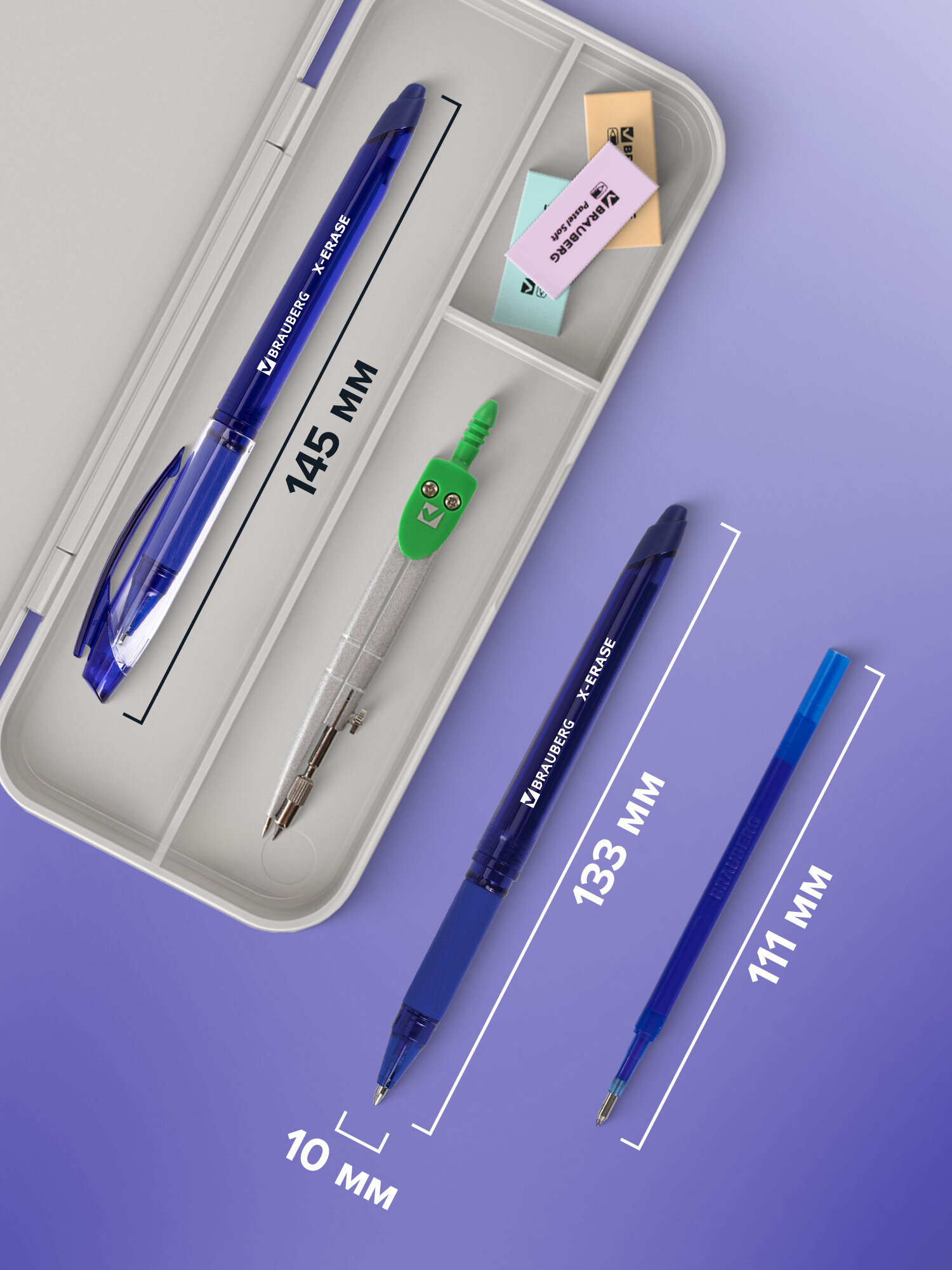 Ручка со стираемыми чернилами Brauberg 12 шт. - фото 5