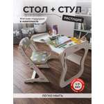 Комплект мебели Babystul Стол+стул+подушки звезды серые