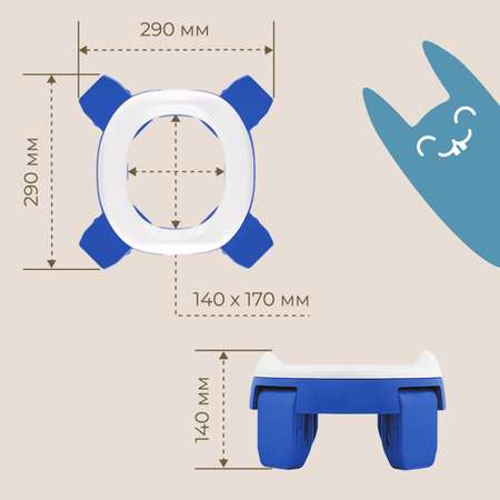 Горшок дорожный ROXY-KIDS складной с многоразовой вкладкой Handy Potty 3 в 1 цвет синий/графит