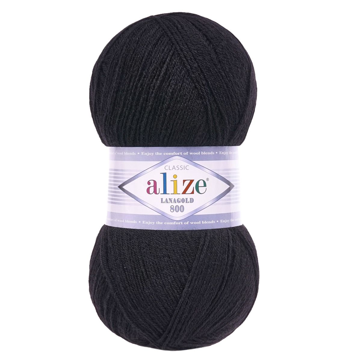 Пряжа Alize полушерстяная Lanagold 800 100 гр 730 м 5 мотков 60 черный - фото 6