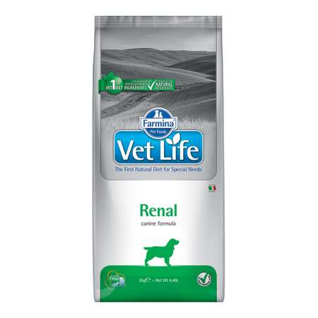 Корм для собак Farmina VetLife ренал с почечными заболеваниями 2кг