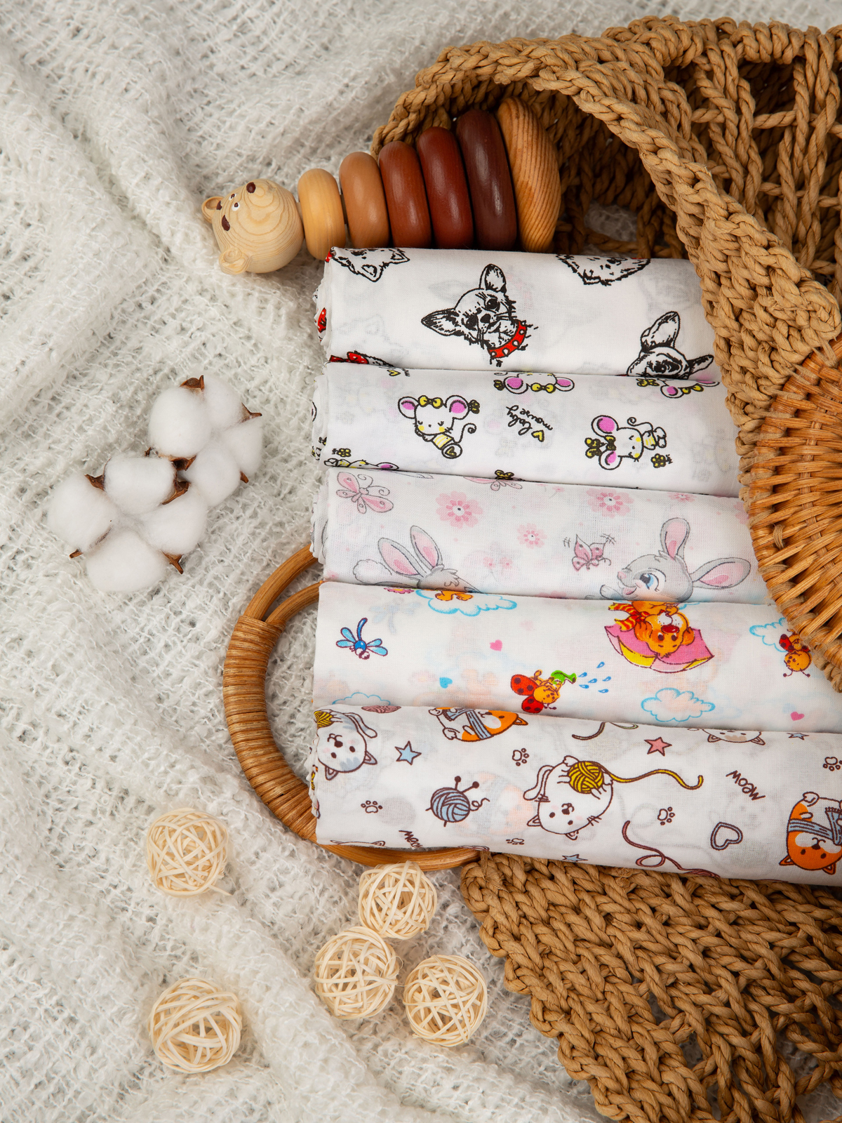 Пелёнка Чудо-Чадо Ассорти ситец 90х120 см 5 шт. - фото 18